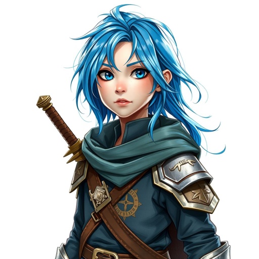 Ragazzo giovane di 14 anni. Occhi azzurri, capelli Blue, bello e affascinante. E un guerriero di arti marziali e conosce la magia della creazione o detta anche magia del null
