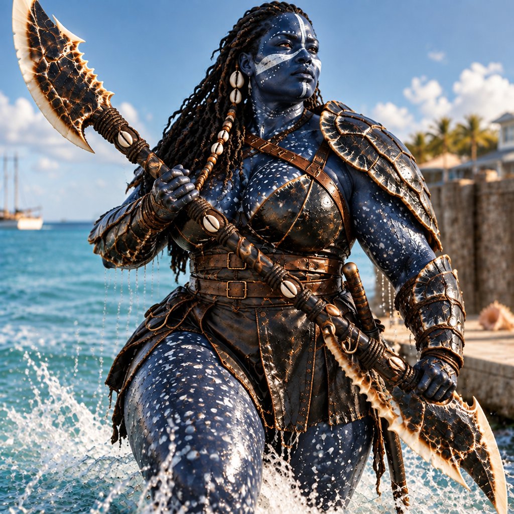 a statue of a woman in a body of water