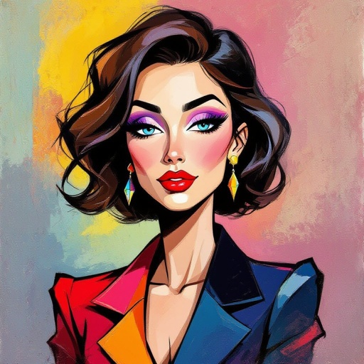 Create a character lady who has attitude but is funny looking and loves lipgloss 