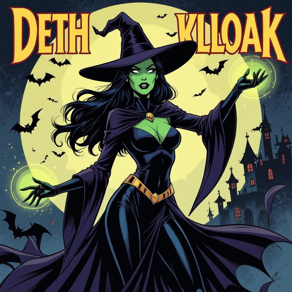 Super Villainess Dethkloak the alluring shadow witch