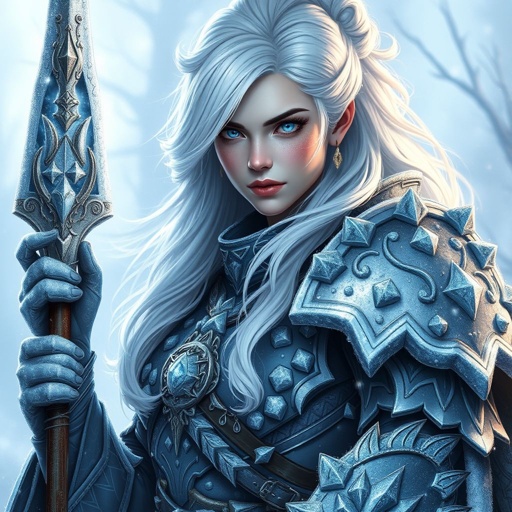 Create a character: Alvara the Frostheart – A tall, battle-hardened