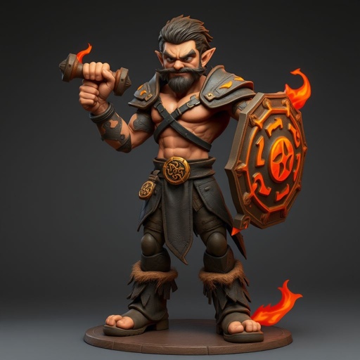 Create a character: battle hero Rhen the Fire-Singer – A lean, muscular man. Show him head to toe including his shoes.