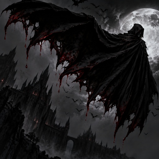 Draw me a big cape gliding like a bat