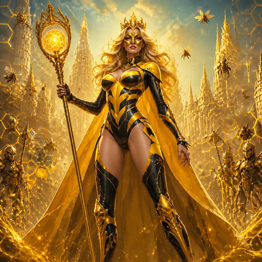 a woman dressed in a yellow and black costume