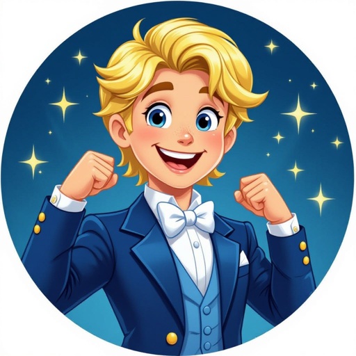 A blonde teenage prince who in a blue suit hot 