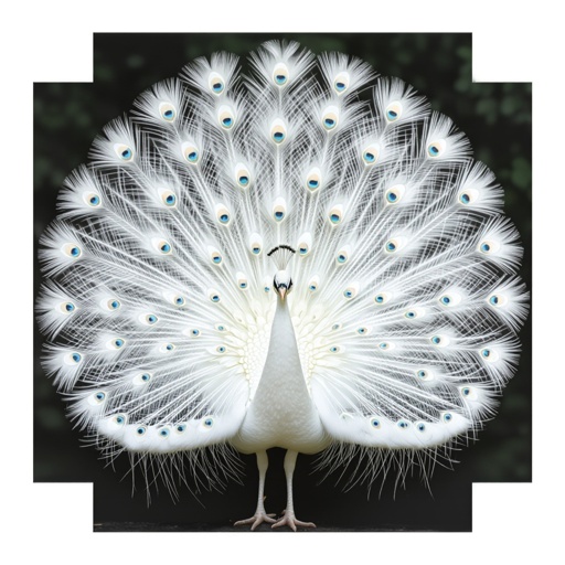 Majestic white pretty peacock 
