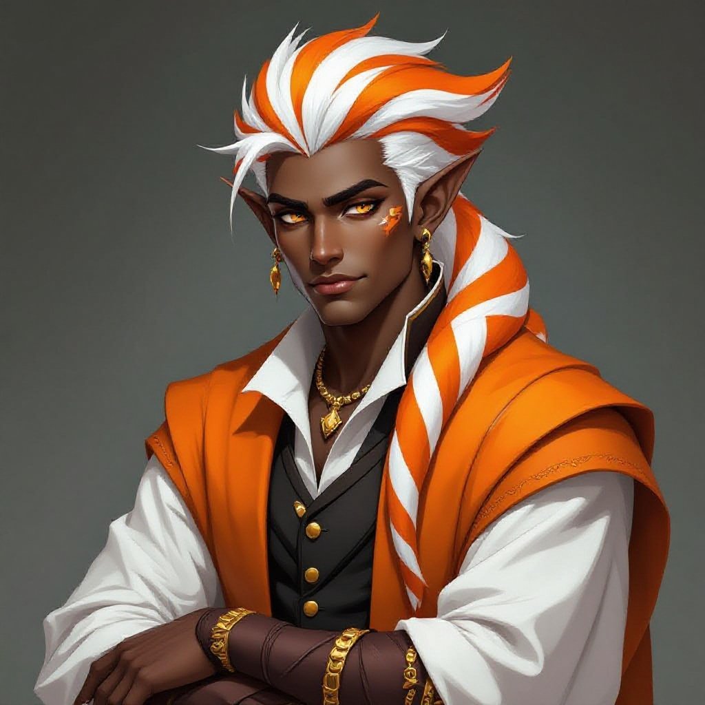 Drow bard with a Nemo hair style and a bored look I’m his face