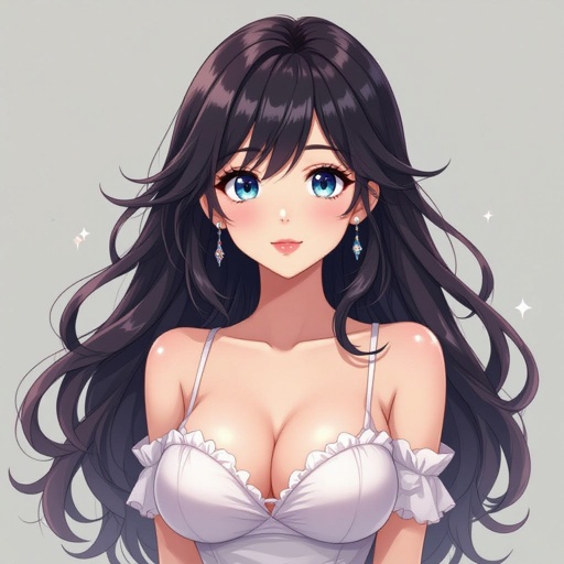 A woman with extremely large breasts.