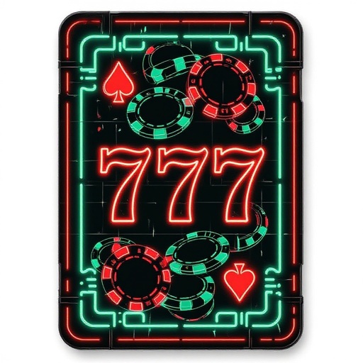 Abstract casino chips 777 cards 