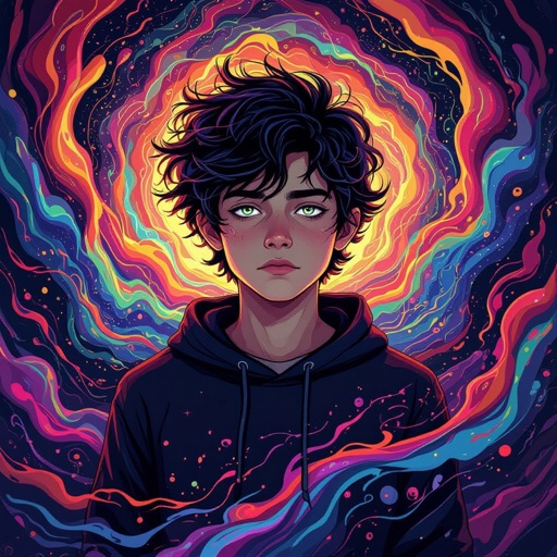 Telekineticz and dark manipulation powers boy teenager 17 years old dark with bad past and mysterious and quite