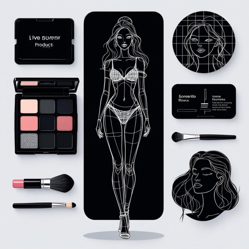 Create a character showing there whole body head to toe, a lady who loves beauty products