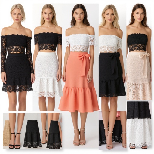 Lace tied Tube Top skirt