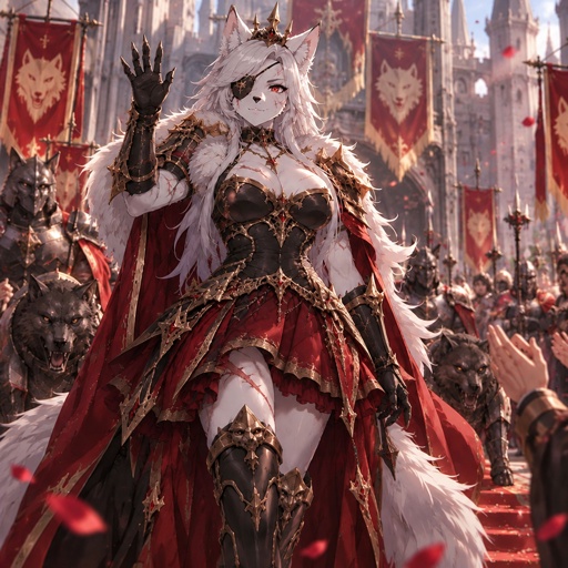 a woman dressed in a red and white costume