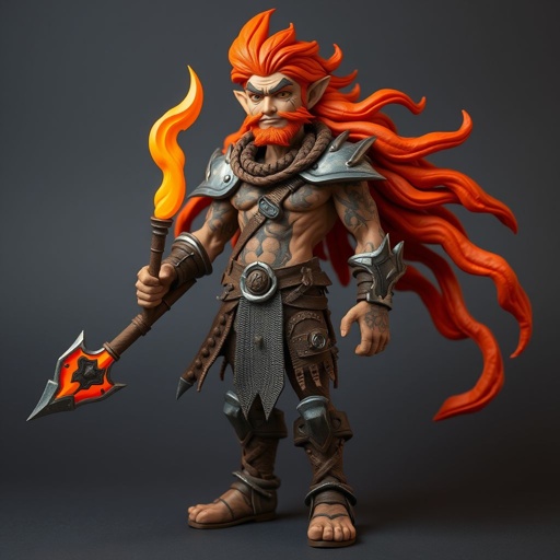 Create a character: battle hero Rhen the Fire-Singer – A lean, muscular man. Show him head to toe including his shoes.