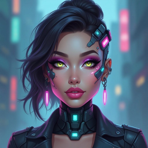 Create a character lady who has attitude but is funny looking and loves lipgloss 