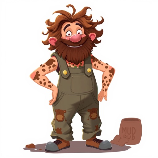Create a adult funny character name mud dud 