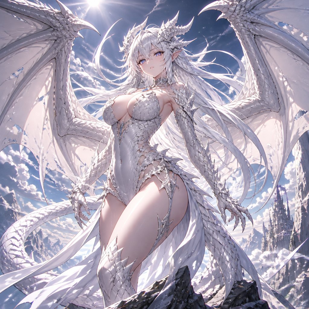 White sexy dragon part human