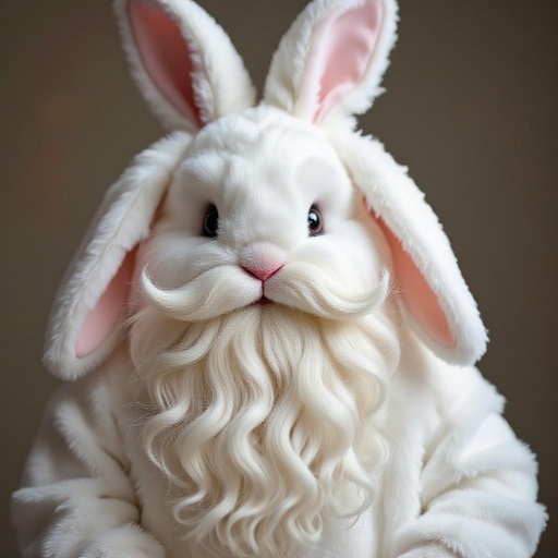 White bunny man with beard