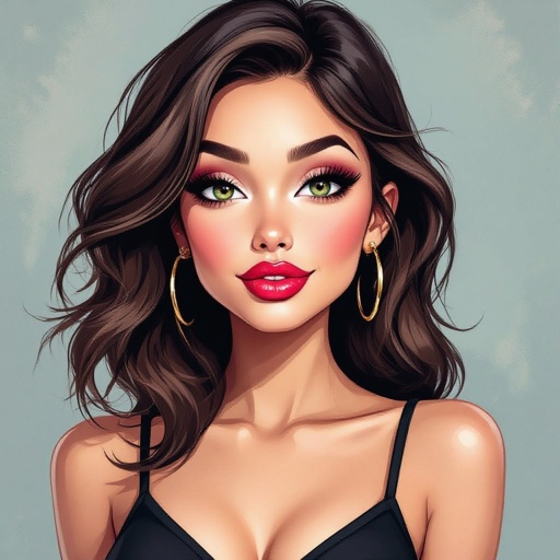 Create a character lady who has attitude but is funny looking but about fashion and loves lipgloss