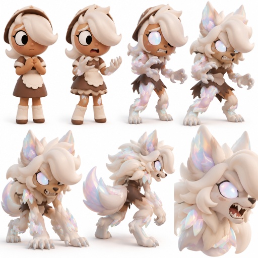 Ginger from Dandy’s world turning into a Opalite Werewolf 