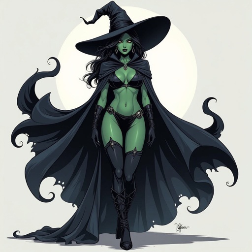 sexy shadow demon witch gypsy slate grey skin large black billowing cloak that emits darkness and shadow. Two piece