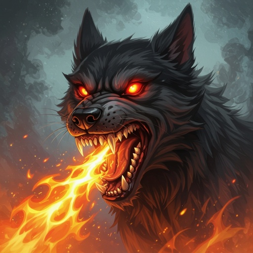 Fire breathing dog