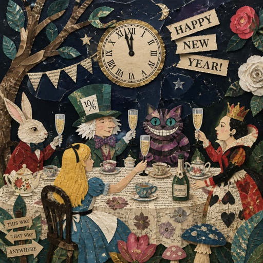 Midnight toasting at New Year’s Eve in wonderland 