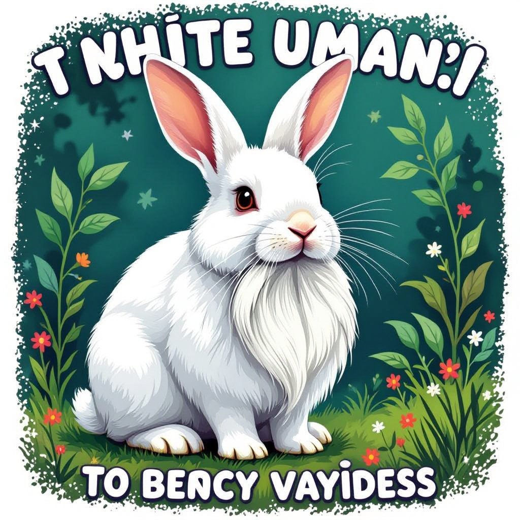 The white rabbit with a beard