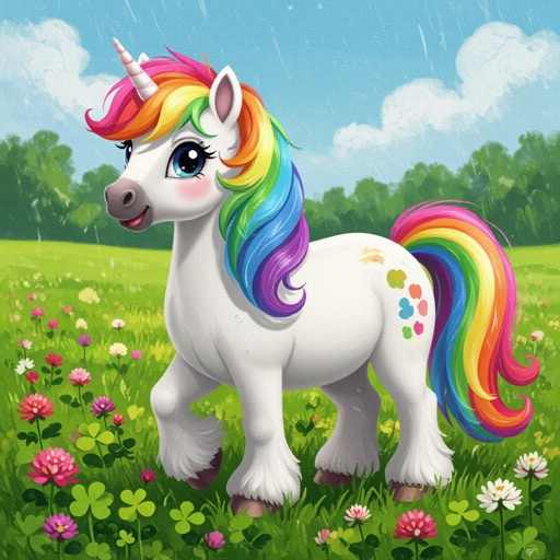 Rainbow clover pony