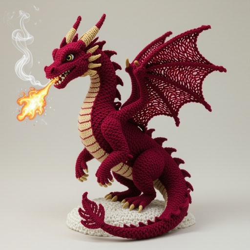 Lace fire breathing Burgundy dragon 