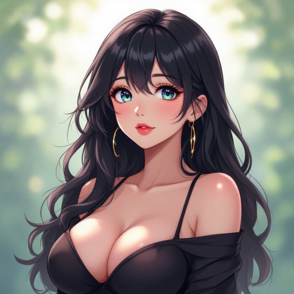 A woman with extremely large breasts.