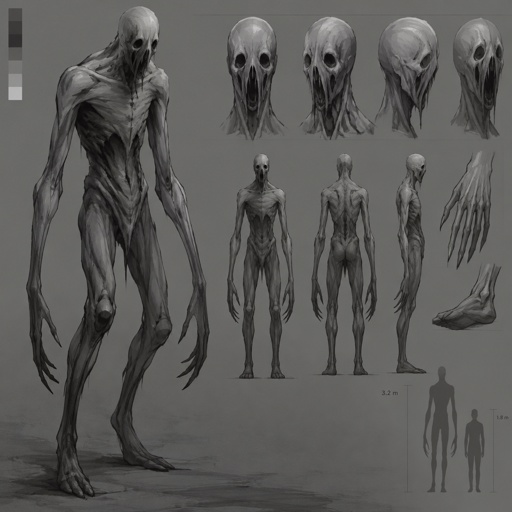 scary grey gradian creature humanoid 