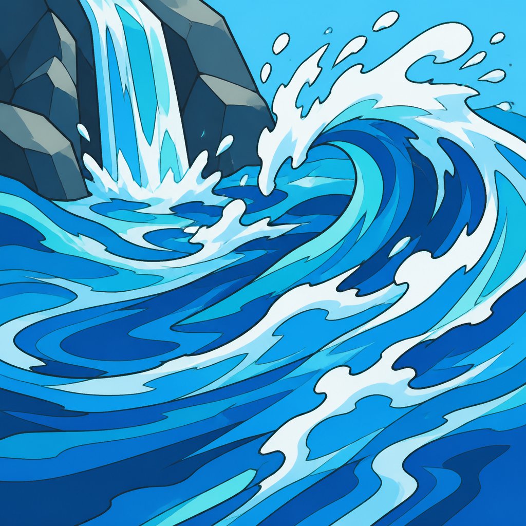 Water element, NO CHARACTERS . Flowing