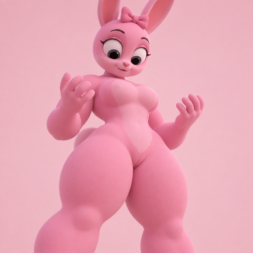 Pinki from Sprunki as her kind wererabbit self noticing that she’s getting stronger and bigger for Jevin from Sprunki 