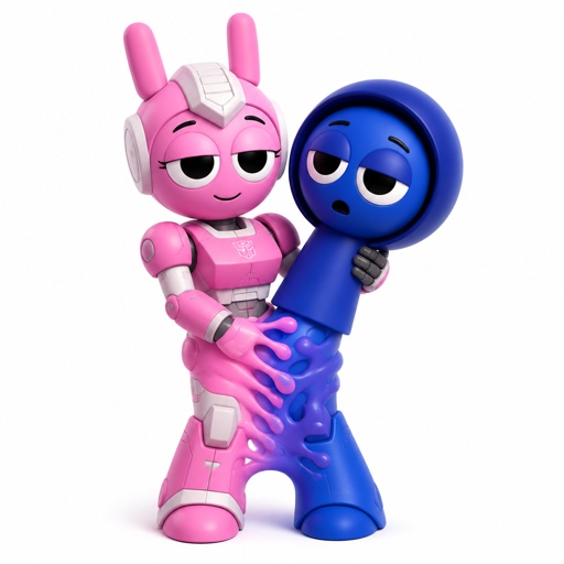 Pinki from Sprunki as Elita One merging with Jevin from Sprunki starting with her legs 