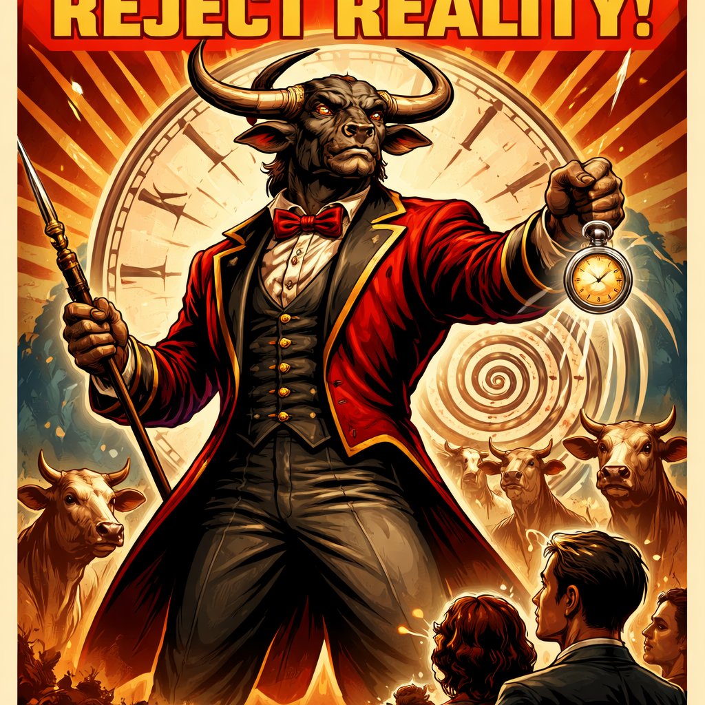 A male Minotaur that has a well~proportioned figure that works at freak show as the ringmaster. That has abilities of Reality Rejection, Time Manipulation (Chronokineses), Zoolingualism (Language of Cattle only), Human Speech. He’s basically a hybrid with his mother being a human with half-animal (Cretan bull) physiology and his father a Cretan Bull.