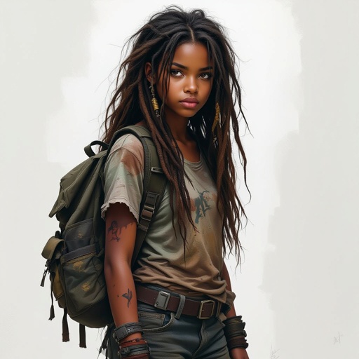 A an African-American 17 year old girl with long hair