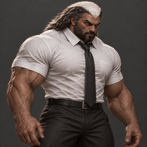 a man with long hair and a beard wearing a tie