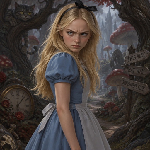 Alice from Alice in wonderland has a grudge 