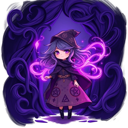 A magic school made of purple and black magic