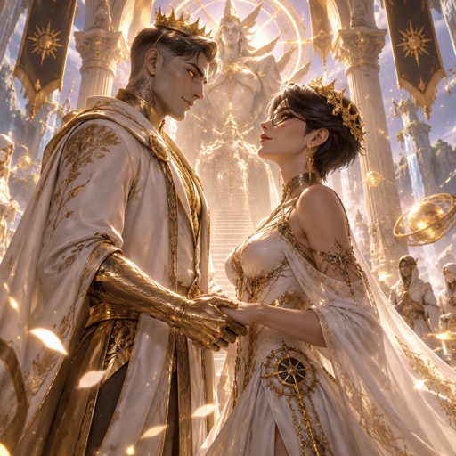 Midas from Fortnite, Bayonetta from super smash bros with short hair, getting married