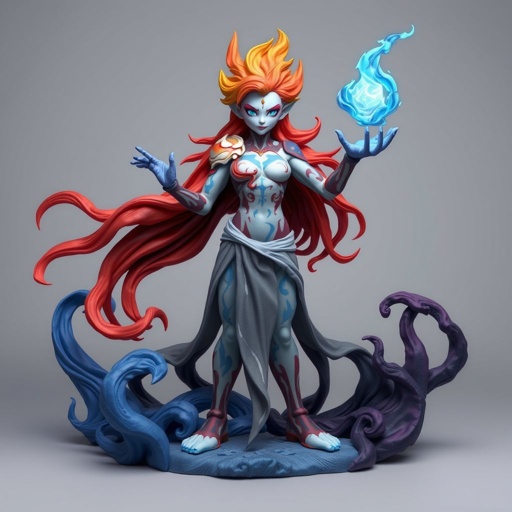 Give me a image showing power of shadow fire frost and mind control 