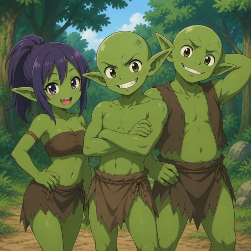 Female goblin with two male goblins 