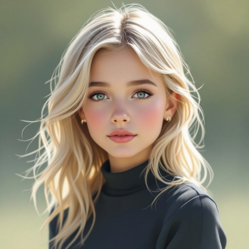 A gorgeous blind girl with blonde hair 