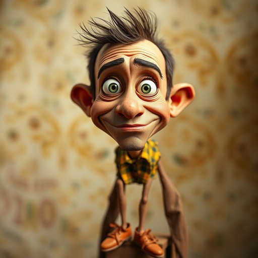 Create a funny looking man with very skinny legs 