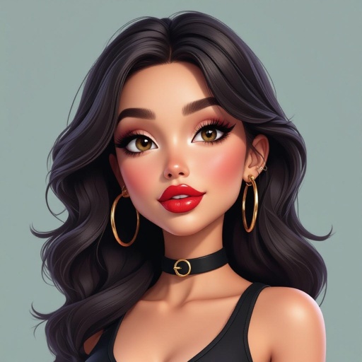 Create a character lady who has attitude but is funny looking but about fashion and loves lipgloss