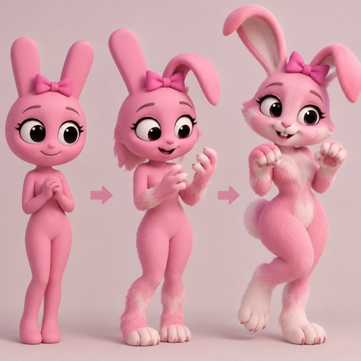 Pinki from Sprunki fully entering the second stage of her transformation into her kind WereRabbit self