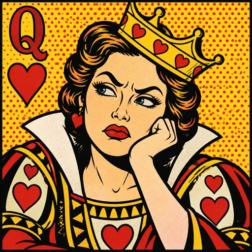 Queen of hearts with a very crooked crown