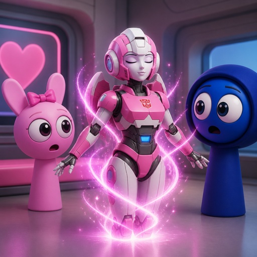 Pinki from Sprunki turning into Elita One for Jevin from Sprunki for the first time 