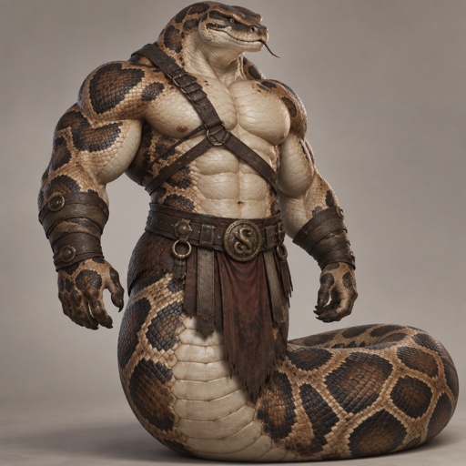 His name is big Bo, a big muscular half man half Bo snake, created to help stop extinction